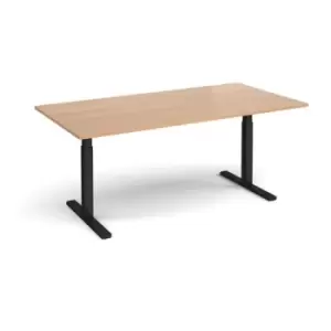 Image of Elev8 Touch boardroom table 2000mm x 1000mm - Black frame and beech top