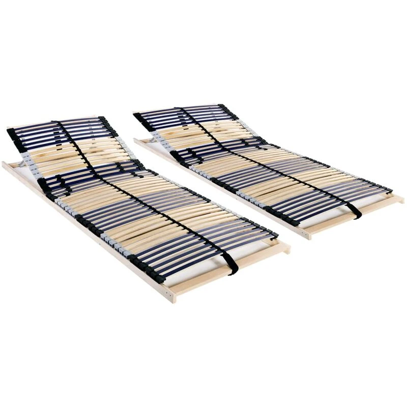 Image of VIDAXL Slatted Bed Bases without Mattress 2 pcs with 42 Slats 80x200cm Vidaxl 3051428