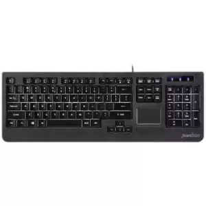 Image of Perixx Periboard-513 II USB Keyboard German, QWERTZ, Windows Black Built-in touchpad, Mouse buttons