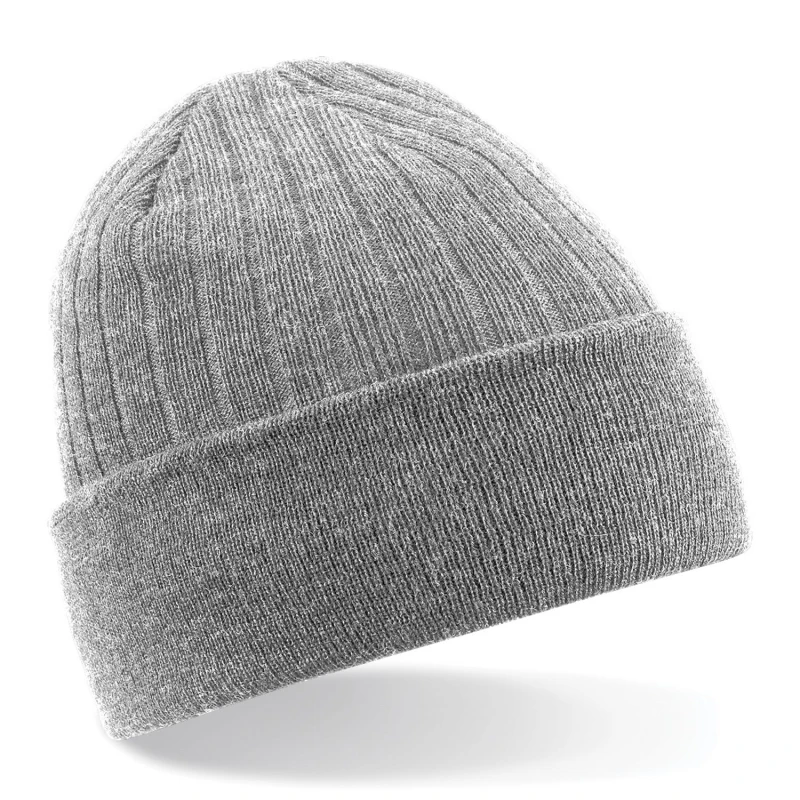 Image of Beechfield Beechfield Men Thinsulate Thermal Winter Ski Beanie Hat in Grey Grey One Size Male 5054171856787