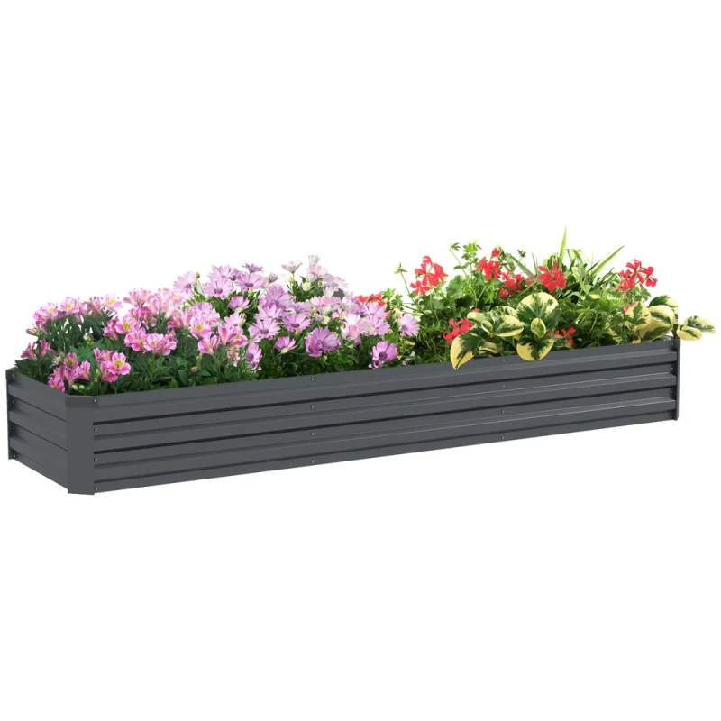 Image of Outsunny Galvanised Raised Bed - Grey 84H-110V00CG