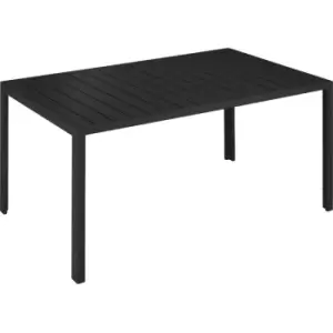 Image of Tectake - Aluminum garden table Bianca w/ height-adjustable feet (150x90x74.5cm) - outdoor table, patio table, garden dining table - black/black