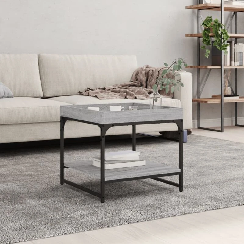 Image of VIDAXL Coffee Table Grey Sonoma 49.5x49.5x45cm Engineered Wood Vidaxl 8720845941109