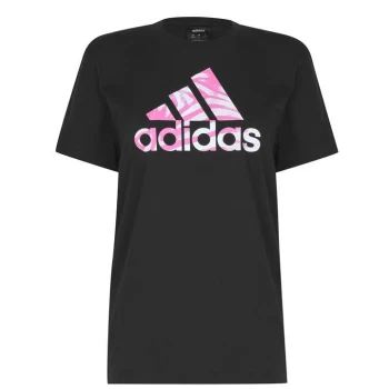 Image of adidas Zebra Logo T Shirt Womens - Black
