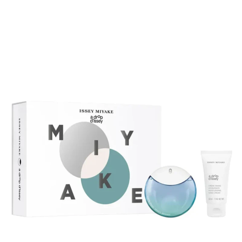 Image of Issey Miyake A Drop d'Issey Gift Set 90 Eau de Parfum Fraiche Spray + 50ml Moisturising Hand Cream