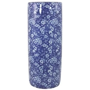 Image of Umbrella Stand, Vintage Blue & White Daisies Design