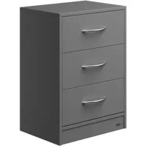 Image of Bedside Table With 3 Drawers 54x39x28cm Cable Routing Wall Mounting Box Spring Bed Bedroom Nightstand Anthracite - Casaria