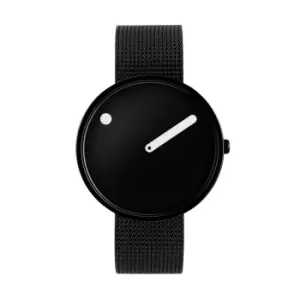 Image of Picto 43361-1020 Black Dial And Mesh Strap Wristwatch