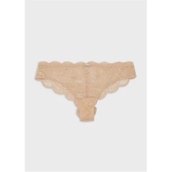 Image of Emporio Armani Lace Brazilian Briefs Nude Size L Women