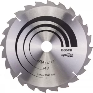 Image of Bosch Optiline Wood Cutting Mitre Saw Blade 254mm 24T 30mm