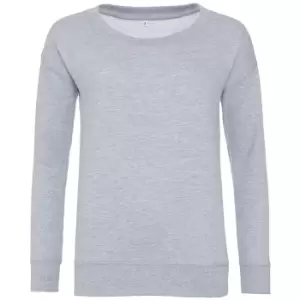 Image of AWDis Hoods Womens/Ladies Girlie Fashion Sweatshirt (S) (Heather Grey)