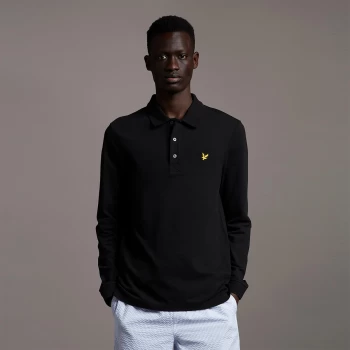 Image of Mens LS Polo Shirt - Jet Black - S