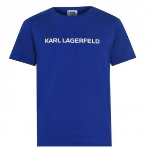 Image of KARL LAGERFELD Junior Boys Basic Print T Shirt - Blue