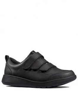 Image of Clarks Youth Scape Sky Strap School Shoes - Black Leather