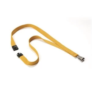 Image of Durable 15mm Textile Badge Lanyard Soft Colour Ochre Pack of 10