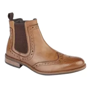 Image of Roamers Mens High Brogue Chelsea Boot (7 UK) (Tan)
