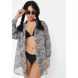 Image of Missguided Oversized Cover Up Shirt - White