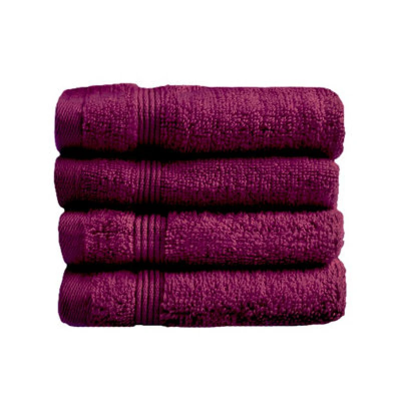 Image of Allure Bath Fashions Luxury Zero Twist Egyptian Cotton 4 Pack Face Cloths - Beetroot