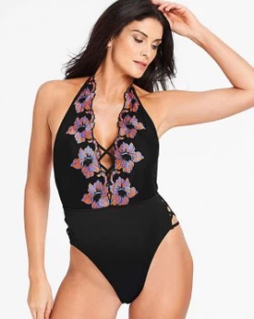 Image of Ann Summers Embroidered Plunge Swimsuit