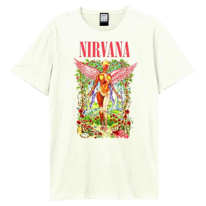 Image of Amplified Amplified Men In Utero Wilderness Nirvana T-Shirt in White Size: X-Small White XS Male 5063527792068