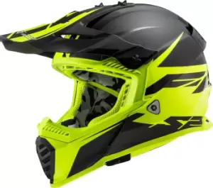 Image of LS2 MX437 Fast Evo Roar Motocross Helmet, black-yellow, Size S, black-yellow, Size S