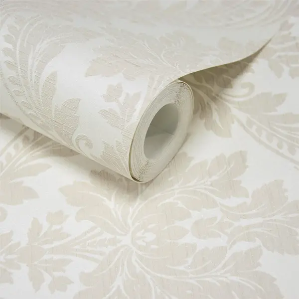 Image of Grandeco Pattano Classical Luxury Damask Wallpaper Cream