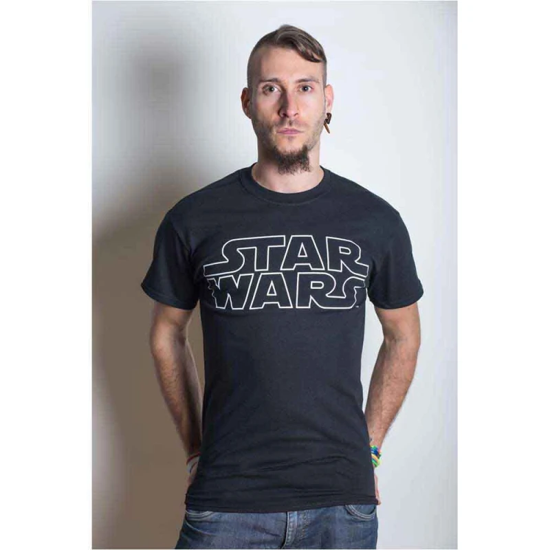 Image of Star Wars Classic Logo T Shirt Black unisex