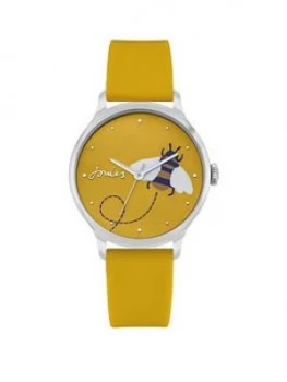 Image of Joules Ladies Watch With Yellow Silicone Strap And Yellow Bee Gloss Print Dial