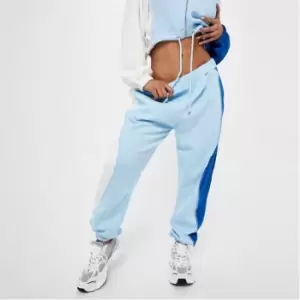 Image of Missguided Colourblock Curved Seam Joggers - Blue