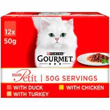 Image of Purina Gourmet Mon Petit Poultry Variety Cat Food 12 x 50g
