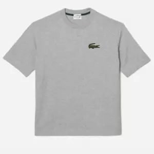 Image of Lacoste Robert Georges Mock Neck Cotton T-Shirt - 3/S