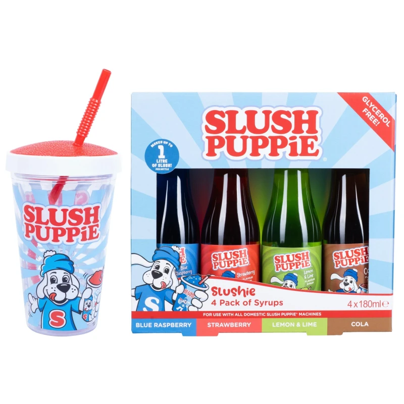 Image of Slush Puppie 4 Pack Syrups & Straw Cup Gift Set Multi unisex One Size