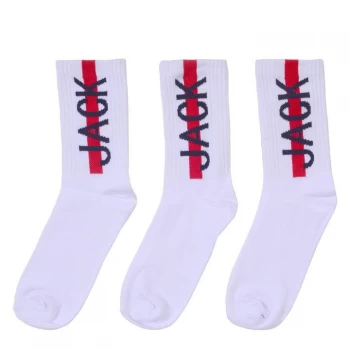 Image of Jack Wills Wills 3 Pack of Sport Socks Junior Boys - Bright White