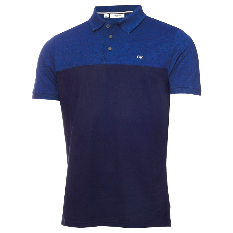 Image of Calvin Klein Golf Block Polo Shirt - Blue Blue XL