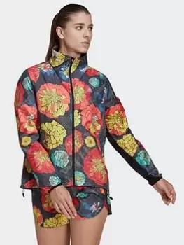 Image of adidas Run Fast Flower Running Jacket, Black Size M Women