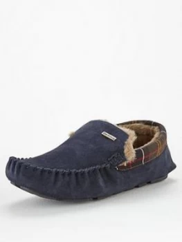 Image of Barbour Monty Slippers, Navy Suede, Size 7, Men