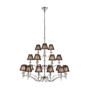 Image of Stanford 21 Light Multi Arm Chandelier Polished Nickel Plate Finish, E14