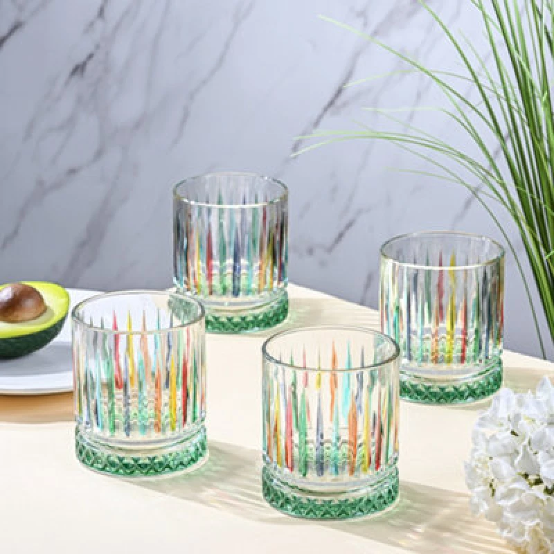 Image of Elegant 4 Piece Rainbow Gradient Tumbler Glass Set