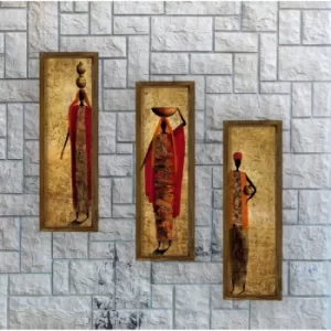 Image of KZM391 Multicolor Decorative Framed MDF Painting (3 Pieces)