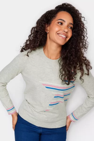 Image of Stripe Cuff Star Print Jumper