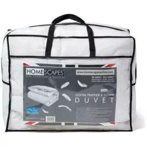 Image of Goose Down Feather Autumn Duvet 10.5 Tog Single - White - Homescapes