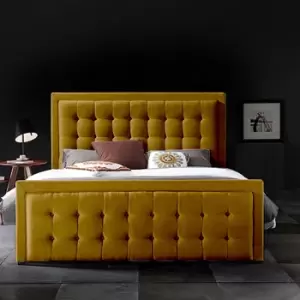 Image of Swain Bed Single Plush Velvet Mustard