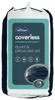 Image of Silentnight Coverless 10.5 Tog Navy Duvet &Pillowcase-Single