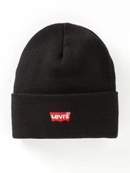 Image of Levis Batwing Embroidered Beanie Hat - Black