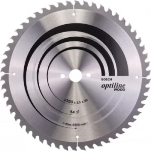 Image of Bosch Optiline Wood Cutting Table Saw Blade 350mm 54T 30mm