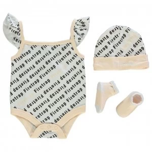 Image of Firetrap 3 Piece Romper Set Baby - Pink Logo