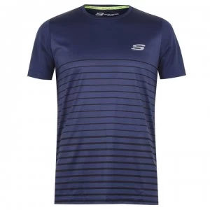 Image of Skechers Stripe T Shirt - Navy