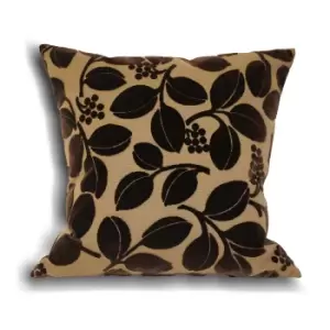 Image of Riva Home Cherries Faux Velvet Cushion Cover (45x45cm) (Chocolate)