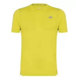 Image of New Balance Balance Impact Run T Shirt - Yellow