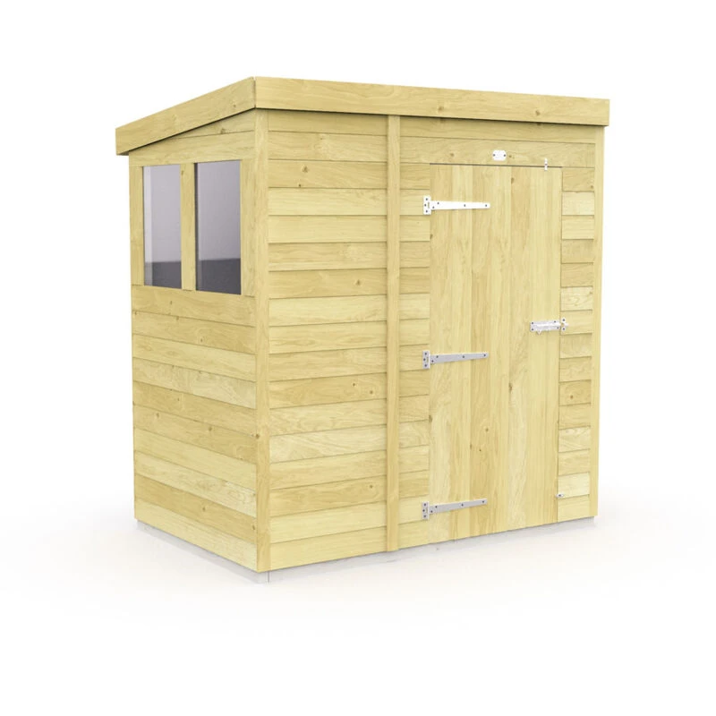 Image of Flat Pack Sheds DIY Sheds 4 x 7 Pent Shed, Brown 4X7PFF